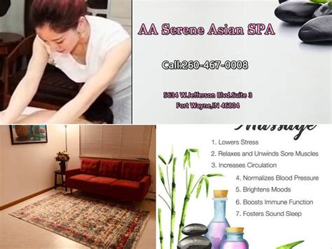 asian massage fort wayne in|AA Serene Asian Spa, Fort Wayne, IN .